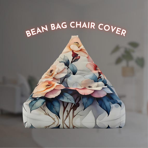 Watercolor Floral Bean Bag Chair Elegant Botanical Beanbag