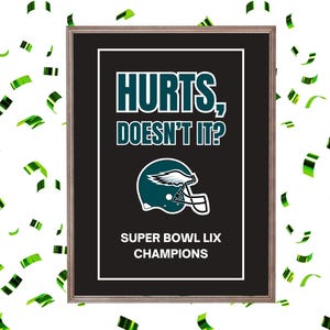 Philadelphia Eagles Printable, Super Bowl Champions, Philadelphia Eagles Poster, Jalen Hurts, Eagles Decor, Super Bowl Poster, Eagles Poster
