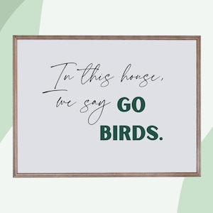 Philadelphia Eagles Printable, Philadelphia Eagles Decor, Go Birds Print, Football Home Decor, Eagles Decor, Philadelphia Eagles Home Decor
