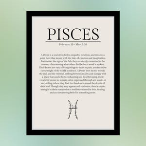 Printable Pisces Zodiac Home Decor, Pisces Zodiac Wall Art, Pisces Zodiac Decor, Pisces Home Decor Print, Gifts for Her, Pisces Zodiac Print