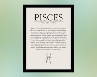 Pisces Zodiac Print: Home Decor Wall Art (PDF)