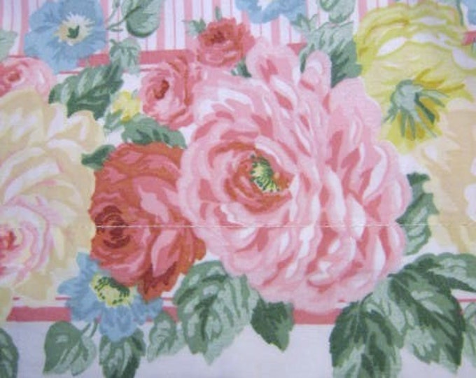 A Very Sweet SHABBY CHIC Twin Sheet Set Cottage Roses and Stripes Etsy