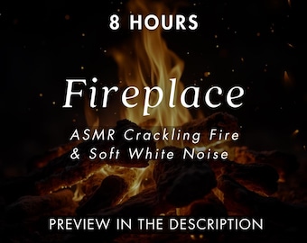 8 Hour Fireplace ASMR: Crackling Fire & White Noise (Mp3 Download)