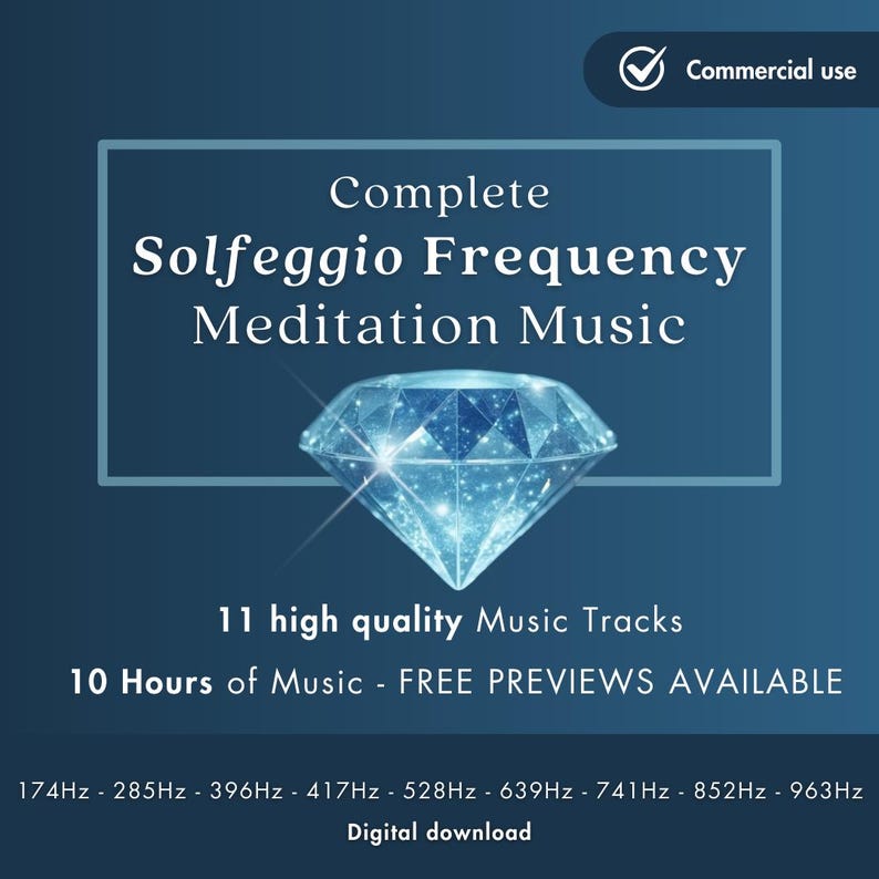 solfeggio music complete pack, meditation music with healing frequencies, solfeggio frequencies and miracle tone