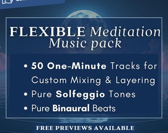 Meditationsmusikpaket: Solfeggio-toner och binaurala rytmer (digital nedladdning)