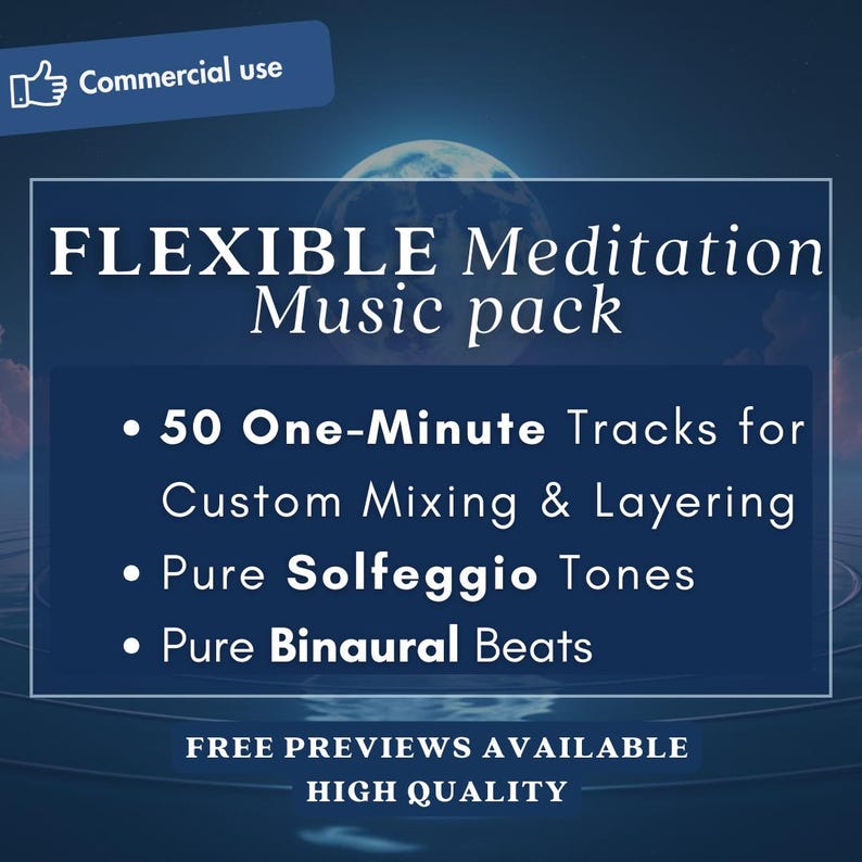 flexible meditation music with one-minute loops, pure solfeggio tones and binaural beats