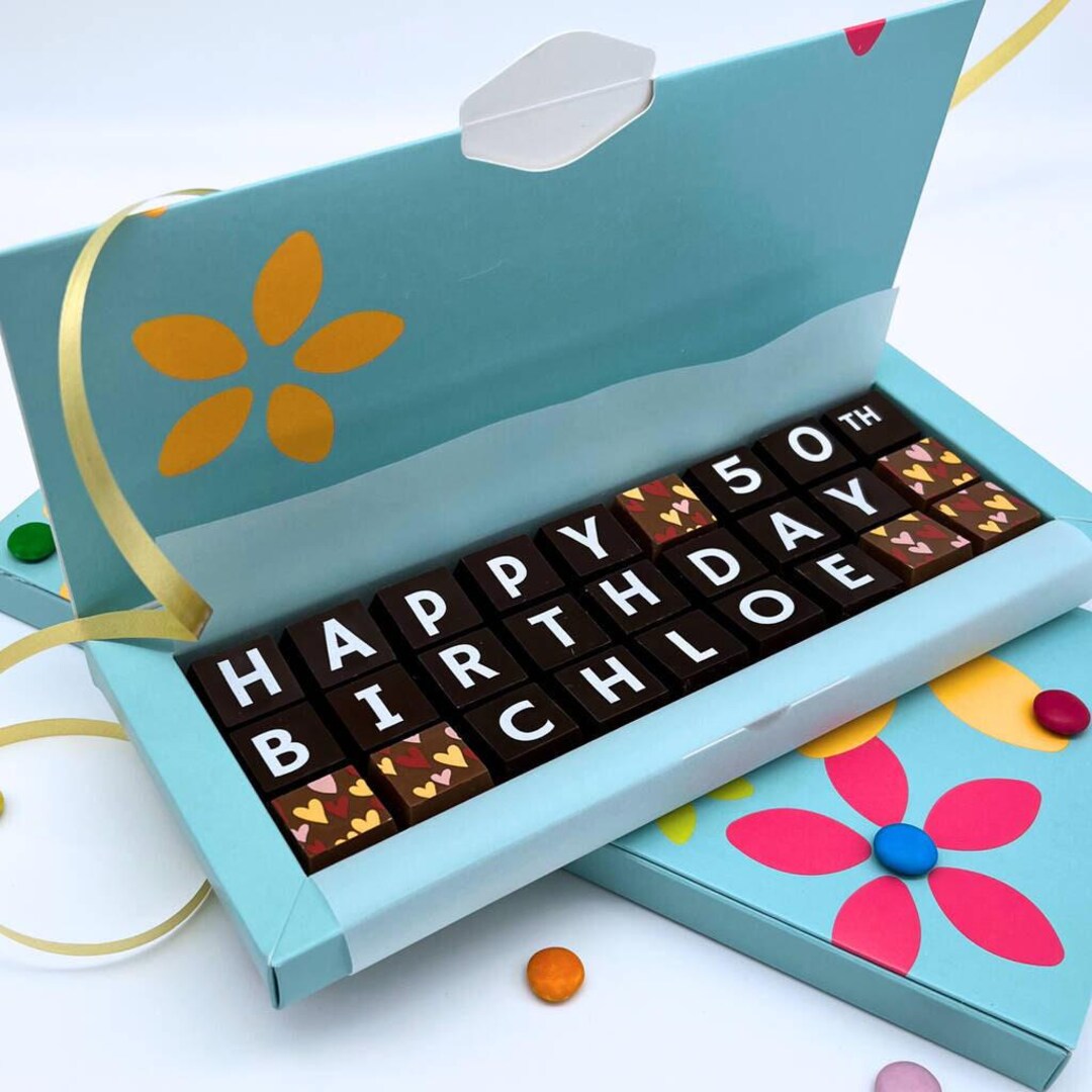 Customized Chocolate Box Personalized Birthday Chocolate Gift Box – Handmade Couverture ...
