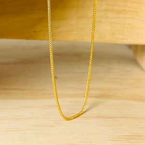 24K Solid Gold Necklace: Delicate Fine Jewelry