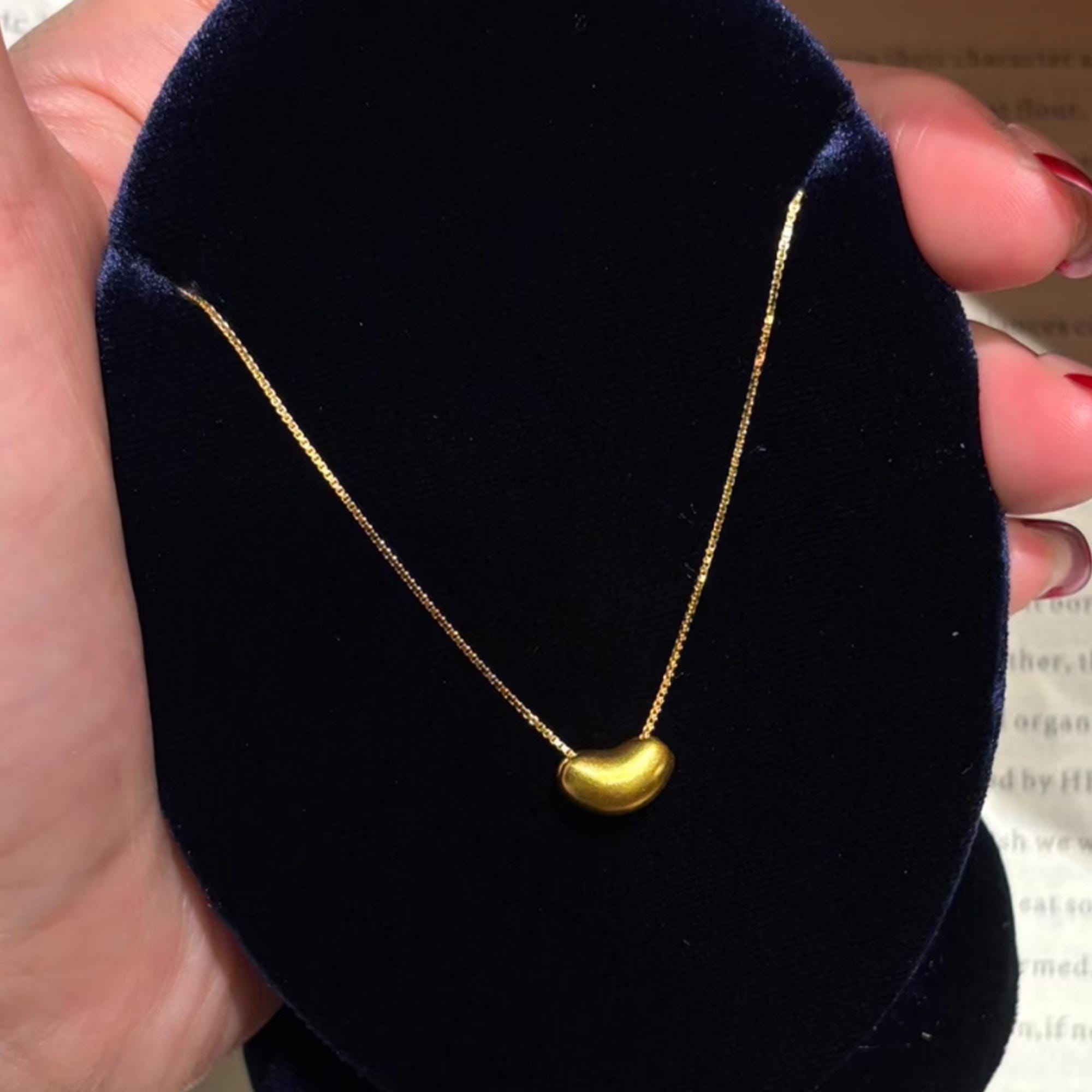 Gold bean necklace - Etsy 日本