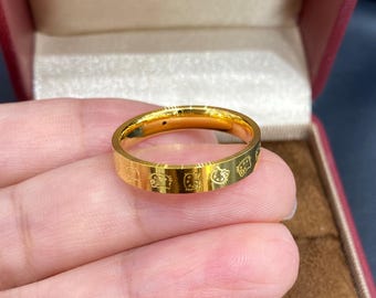 Anello Kawaii Kitty Girls: anello in oro puro 24 carati, per uso quotidiano, con motivo a gatto.