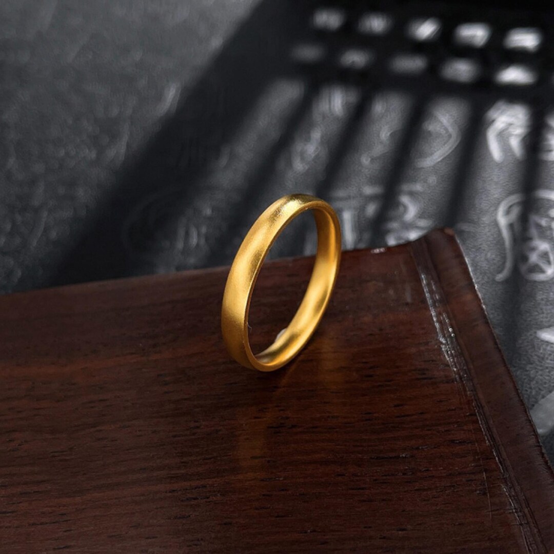 Modern 24K Yellow Pure Gold Rings: Minimalist, Solid Design, Women ...