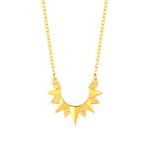 999 24k Gold Necklace，Sparkling Starburst Gold Necklace，Vintage Diamond Pendant，Holiday Necklace for Girls.G0725