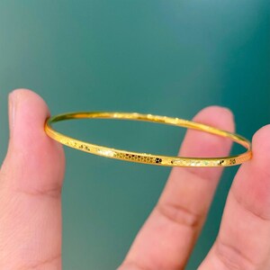 Shiny Fish Scale Pattern Bracelet:AU999 Gold Cuff Bangles,Classic Jewelry,2-6mm Width. 2mm