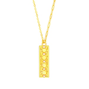 Handcrafted 999 24k Gold Necklace，Dazzling Long Pendant，Vintage Diamond Necklace，Anniversary Necklace For Her.G0727