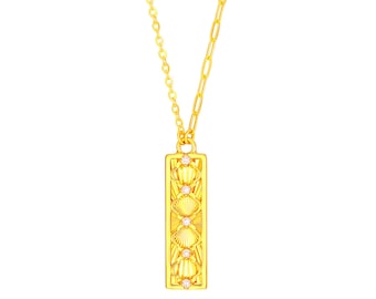 Handcrafted 999 24k Gold Necklace，Dazzling Long Pendant，Vintage Diamond Necklace，Anniversary Necklace For Her.G0727