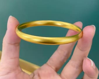 24K reines Gelbgold Armreifen: Reichtum Schmuck, 6 mm 8 mm Breite Armband für Männer.