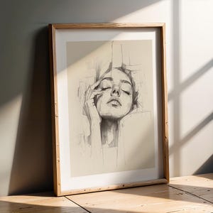 Kunstposter: Bleistiftskizze Frau III