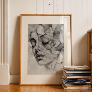 Woman Sketch Art Print: Sensual Beauty
