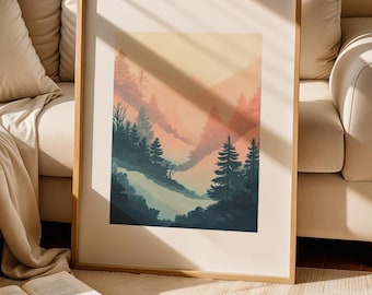 Impresión de arte japonés: Picos pastel