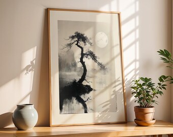Sumi-e-poster: maanresonantie