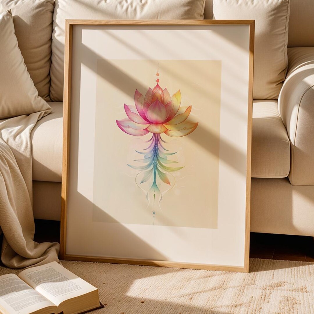 Art Print: Aural Lotus Unalome - Etsy
