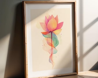 Impresión de arte: Loto colorido Unalome