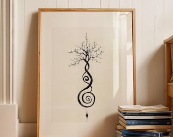 Lámina artística Unalome: Raíces de la vida