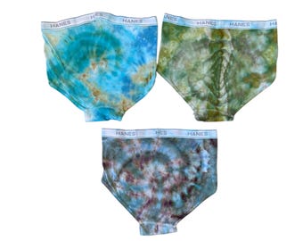 Men’s Tie Dyed Large Underwear Briefs Three Pack