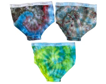 Men’s Tie Dyed Large Underwear Briefs Three Pack