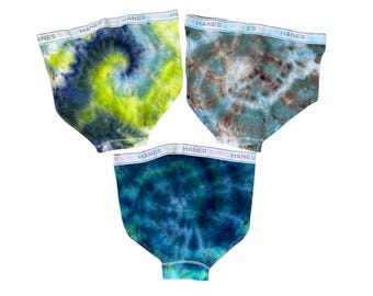 Men’s Tie Dyed Large Underwear Briefs Three Pack