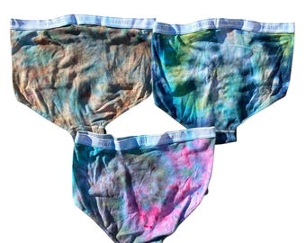 Men’s Tie Dyed 2XL Underwear Briefs Three Pack