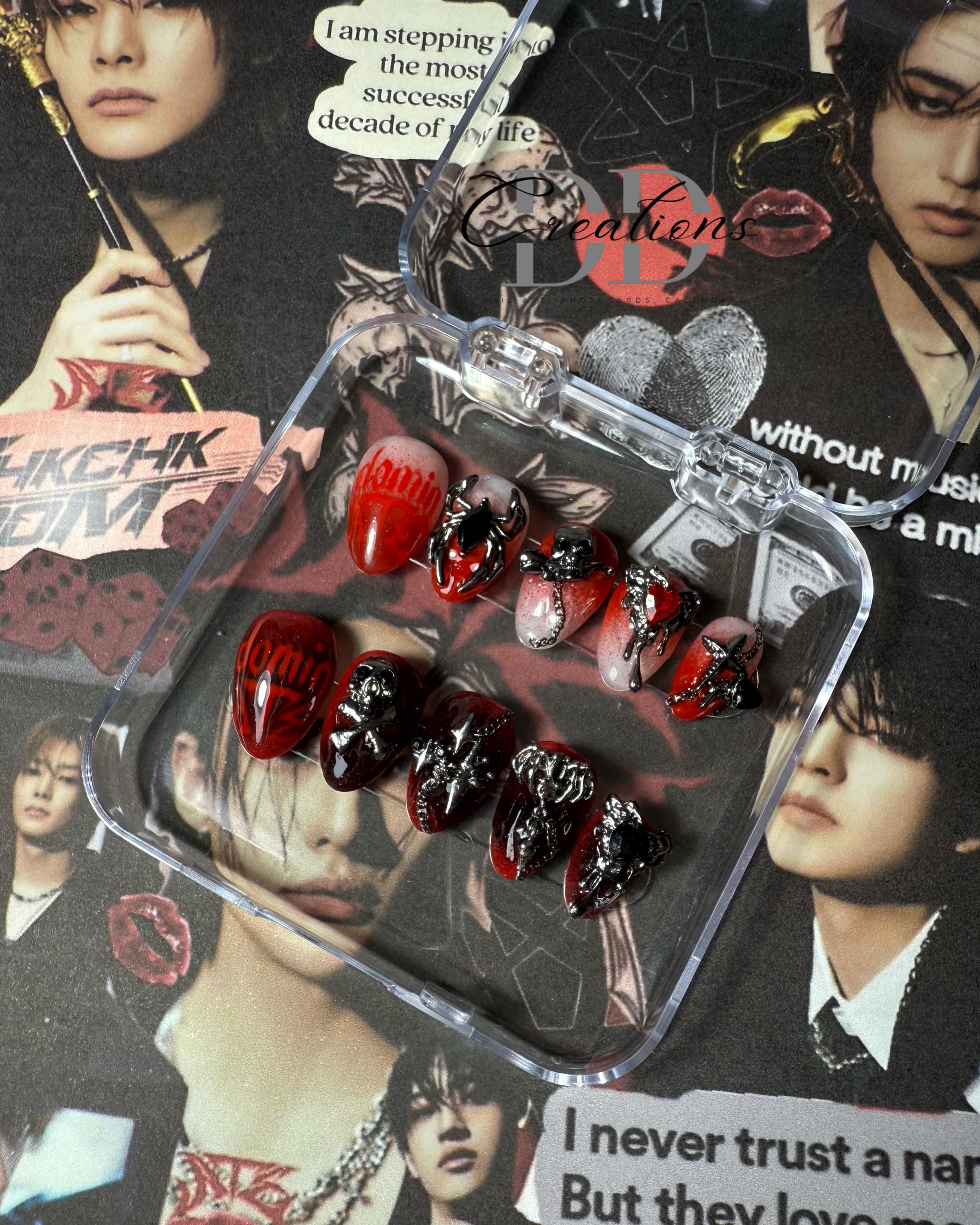 Selling custom SKZOO-themed press-on nails, inspired by Stray Kids!