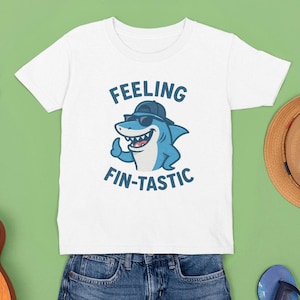 T-shirt enfant Se sentir fin-tastic I mignon t-shirt naturel pour tout-petit, chemise enfant Ocean Life, chemise futur biologiste marin, chemise requin enfant adulte