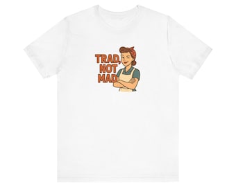 Koszulka Trad Not Mad Tee I Vintage Mama, prezent dla żony, koszulka dla gospodyni domowej, koszulka dla żony, koszulka vintage dla gospodyni domowej, prezent dla prawdziwej gospodyni domowej
