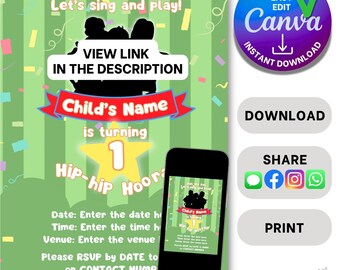 Modèle facile d'invitation de fête d'anniversaire melon pour enfants à télécharger, partage numérique et invitation imprimable pour garçon et fille