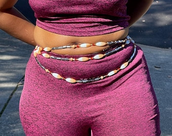 Abby Tie On Waist Beads (Natural Stone)