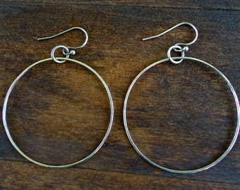 Silver Hammered Hoops-Large