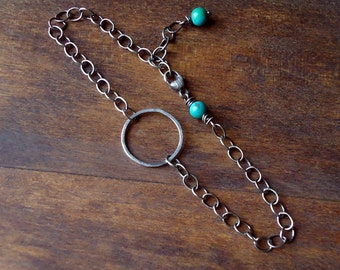 Silver Circle Bracelet with Turquoise