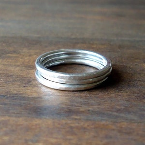 Silver Rings Stacking Set of 3 image 3