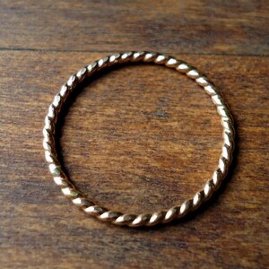 Twisted Gold Ring- Skinny Stacker