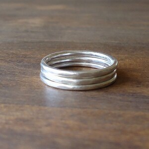 Silver Rings Stacking Set of 3 image 1