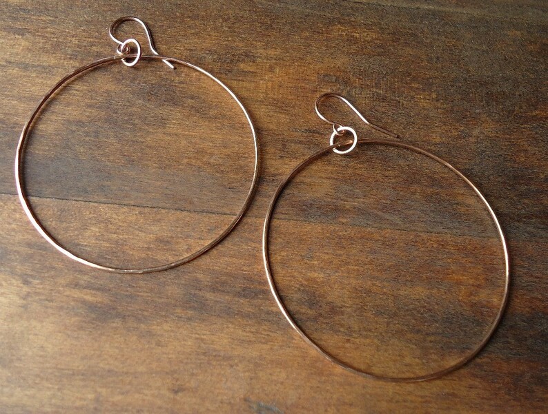 Rose Gold Hoops Extra Large image 3