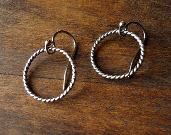 Small Sterling Twisted Wire Hoops