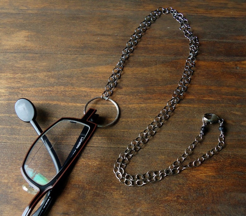 Silver Eyeglass Holder Necklace Etsy