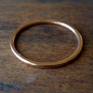 Handmade Rose Gold Skinny Stacker Ring image 1