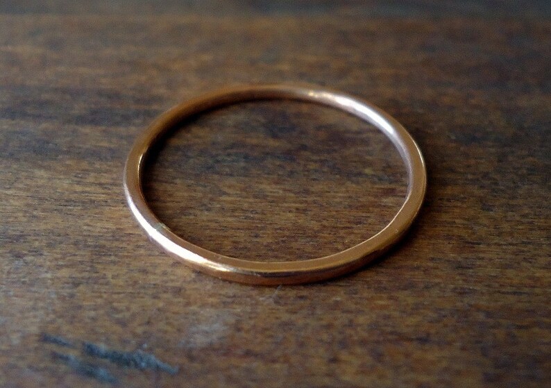 Handmade Rose Gold Skinny Stacker Ring image 1