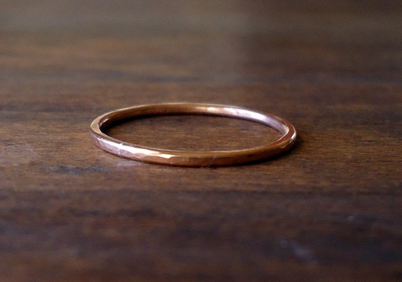 Handmade Rose Gold Skinny Stacker Ring image 2