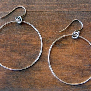 Hoops Silver Medium Hammered image 1