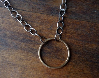 Tiny Gold Circle Necklace