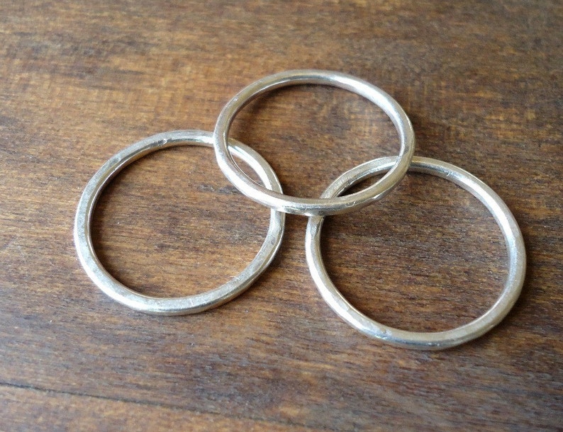 Silver Rings Stacking Set of 3 image 4